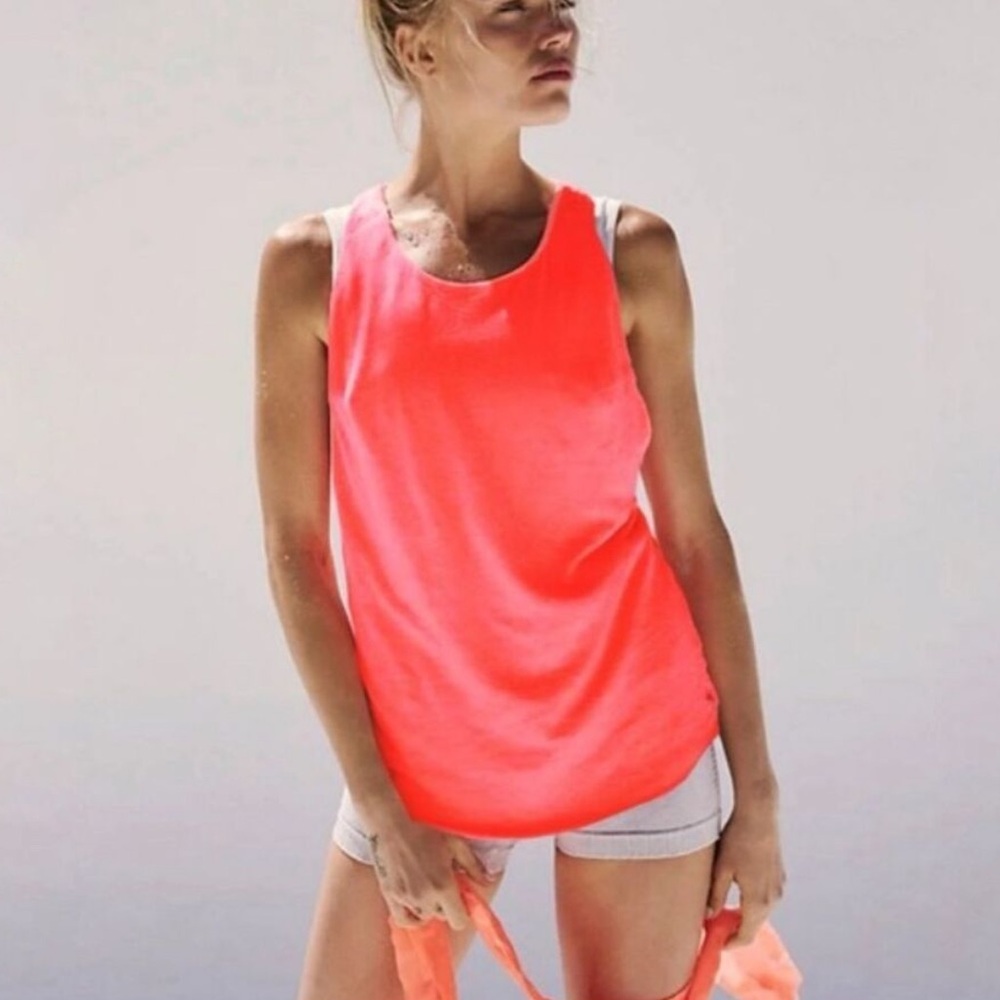 FP Movement by Free People Inspire Tank Top in Neon Orange Size Small New
